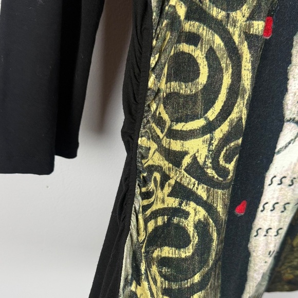 Simply Art by Dolcezza Chic Multicoloured Graphic Artistic Long Sleeve Med Top - Picture 6 of 10